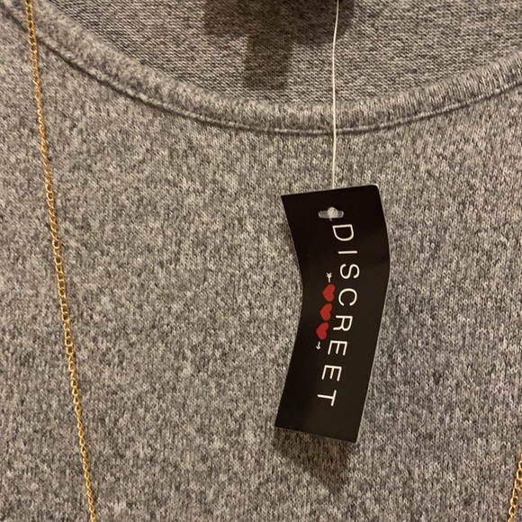 Discreet Grey Large slinky dress. Size Large - Picture 5 of 10